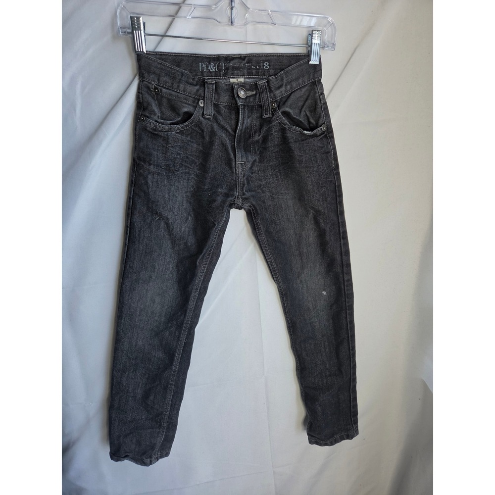 PD&C Jeans Boys 8 Gray Dark Wash Slim Mid Rise Straight